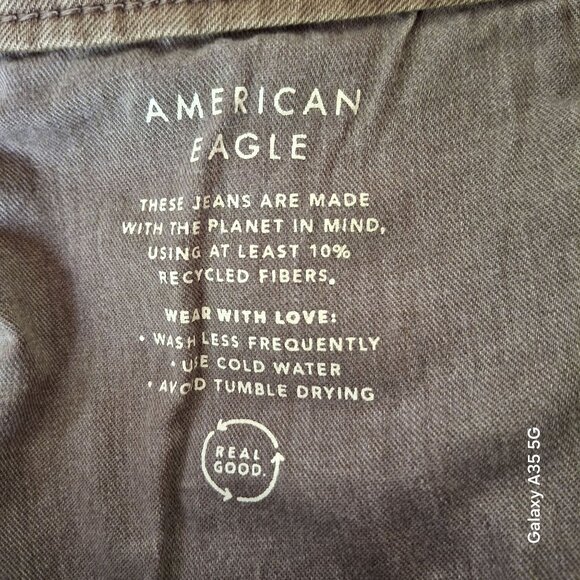 Mens American Eagle Slim Straight Fit Jeans 5G Tan Cotton Blend Classic Denim Si - Picture 8 of 14